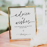 EVERLEIGH Advice And Wishes Wedding Sign<br><div class="desc">Everleigh Collection - a stunning and minimalist collection that features a modern calligraphy font that is both chic and stylish. This collection offers a timeless and elegant design that is perfect for any event, from weddings to baby showers and everything in between. Embrace the elegance and sophistication of the Everleigh...</div>