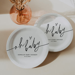 EVERLEIGH Baby Shower Oh Baby Paper Plate