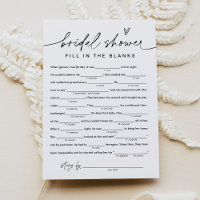 EVERLEIGH Bridal Shower Libs, Fill in the Blanks