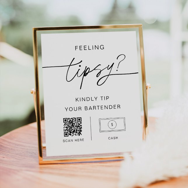 EVERLEIGH Feeling Tipsy Sign, Venmo Cashapp Tip Poster (Creator Uploaded)