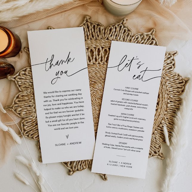 EVERLEIGH Menu Mariage minimaliste 4x9 (Créateur téléchargé)