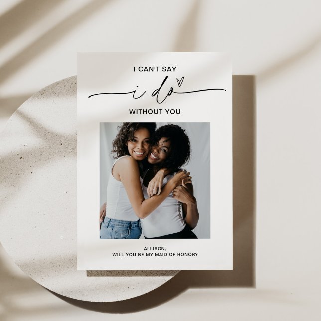 EVERLEIGH Minimalist Photo Maid of Honour Proposal Invitation (Creator Uploaded)
