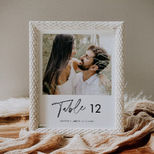 EVERLEIGH Minimalist Photo Table Number 8x10 Poster