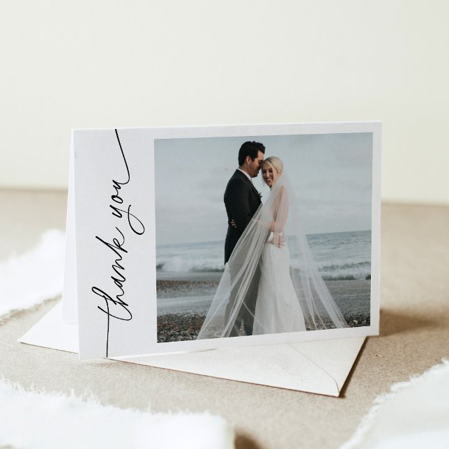 EVERLEIGH Minimalist Wedding Photo Thank You Card  (Creator Uploaded)