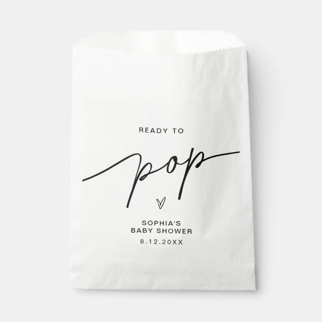 EVERLEIGH Ready To Pop Popcorn Baby Shower Favour Bag (Front)