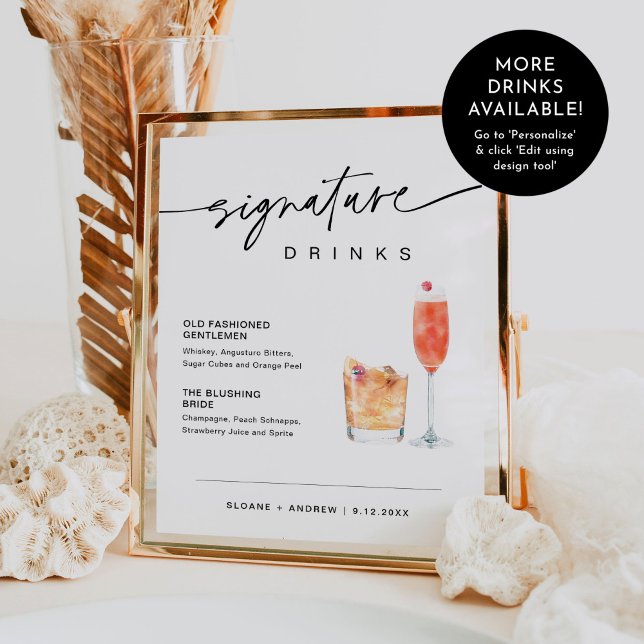 EVERLEIGH Signature Drinks Wedding Sign 8x10 (Creator Uploaded)