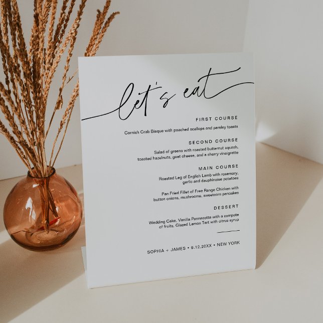 EVERLEIGH Wedding Dinner Menu 8x10 Pedestal Sign (Creator Uploaded)