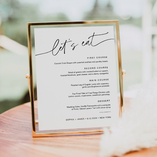 EVERLEIGH Wedding Dinner Menu Sign 8x10 (Creator Uploaded)
