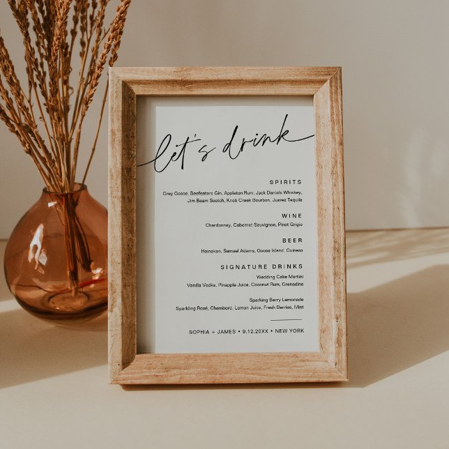 EVERLEIGH Wedding Drink Cocktail Menu Card (Creator Uploaded)
