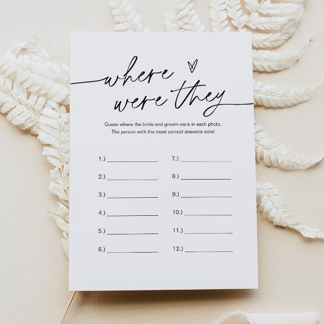 EVERLEIGH Where Were They Bridal Shower Game Card (Creator Uploaded)