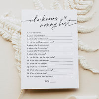 EVERLEIGH Who Knows Mommy Best Baby Shower Game