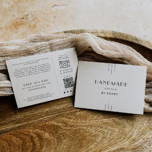 EVERLY Art Deco Handmade with Love Thank You Order Enclosure Card