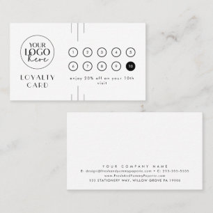 EVERLY Art Deco Logo Business Reward 10 Punch Loyalty Card