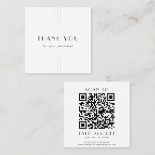 EVERLY Art Deco Minimal Business QR Code Thank You Discount Card