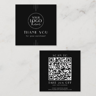EVERLY Black Business Logo QR Code Thank You Discount Card