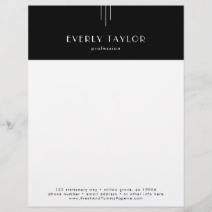 EVERLY Dark Black Business Professional Company Letterhead