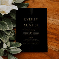 EVERLY Elegant Art Deco Black and Gold Wedding