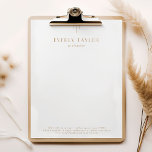 EVERLY Gold Art Deco Business Professional Company Letterhead<br><div class="desc">This business professional company letterhead from the Everly Collection features a minimalist white design with slim art deco lines and warm gold type. The centered layout and generous spacing delivers a polished, modern look. It's perfect for a small business owner, consultant and more. Personalize your headed paper with your name...</div>