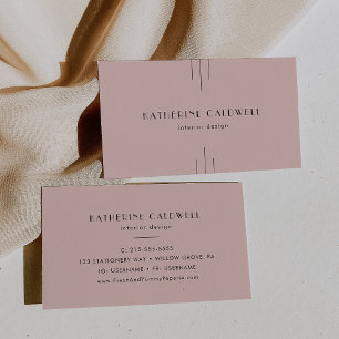EVERLY Retro Vintage Art Deco Blush Pink Business Card