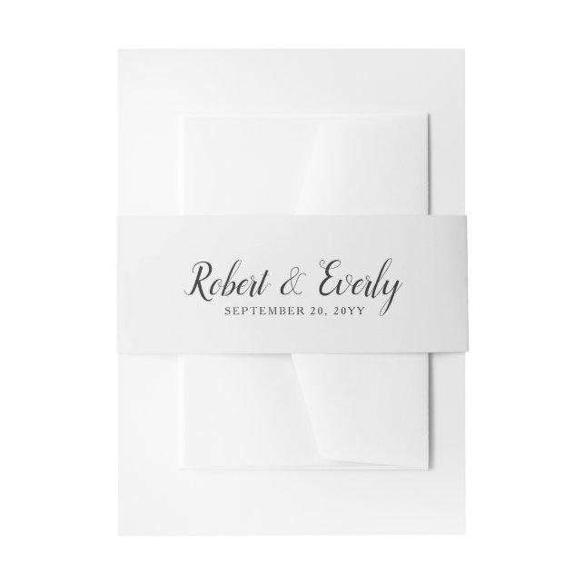 Everly Wedding Invitation Belly Band (Front Example)