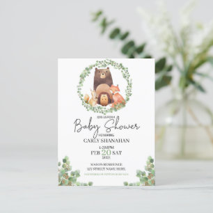 EVERLY woodland Baby Shower Watercolor forest Holiday Postcard