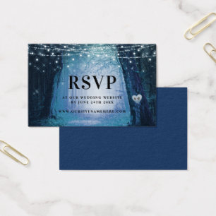 Evermore Cartes d'insertion RSVP bleu forêt ench