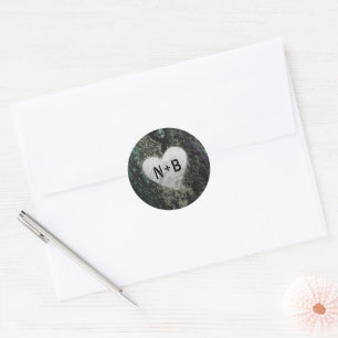 Evermore   Enchanted Fairy Forest Monogram Wedding Classic Round Sticker