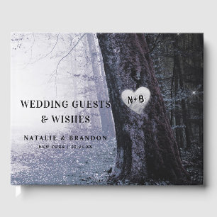 Evermore   Enchanted Fairy Forest   Purple Wedding Guest Book
