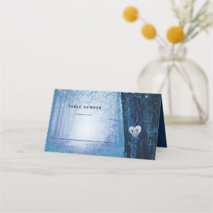 Evermore   Enchanted Forest   Blue Table Number Place Card