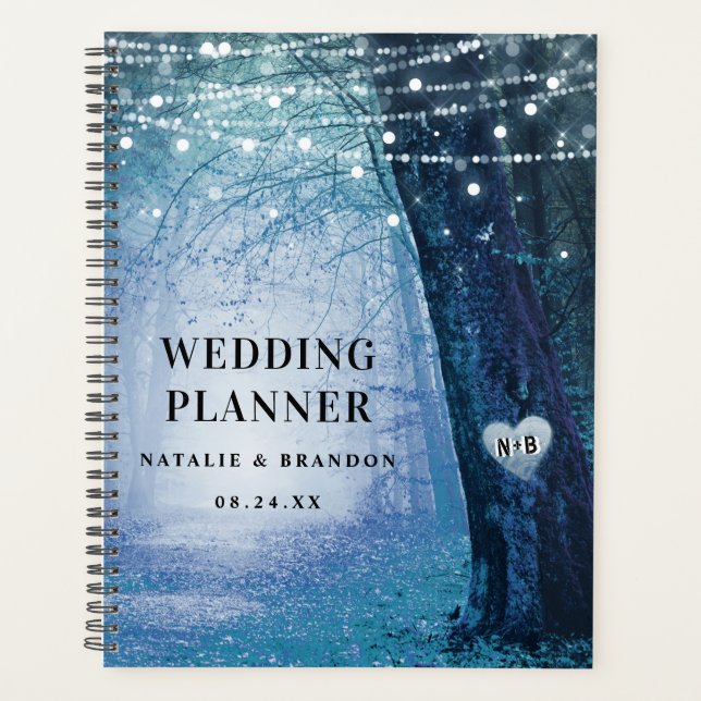 Evermore | Enchanted Forest Blue Wedding Plans Planner (Front)