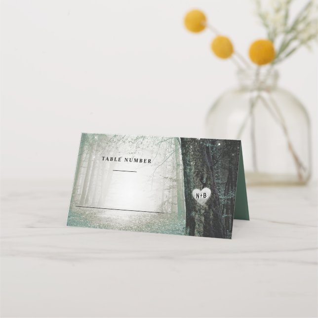 Evermore | Enchanted Forest | Moss Table Number Place Card (Front)