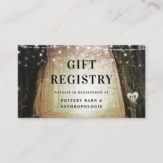Evermore | Enchanted Forest Shower Gift Registry Enclosure Card (Front)