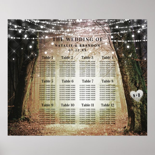 Evermore | Enchanted Forest Table Seating Chart (Front)