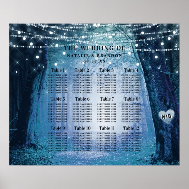 Evermore | Enchanted Forest Table Seating Chart (Front)