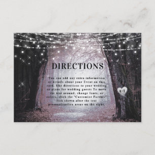 Evermore   Enchanted Forest Wedding Directions Enclosure Card