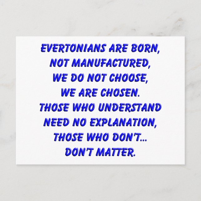 evertonians are born postcard (Front)