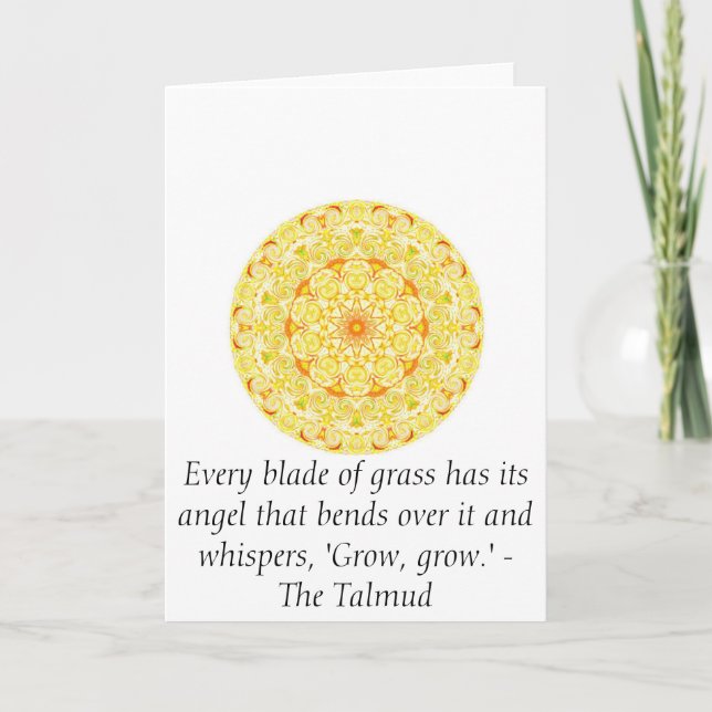 Every blade of grass has its angel that bends..... card (Front)