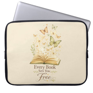 Every Book Sets You Free | Book Lover Butterfly Laptop Sleeve