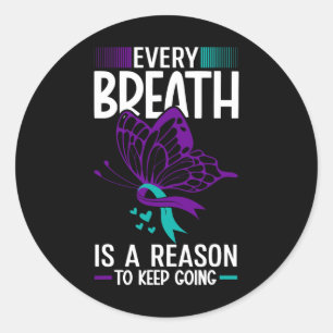 Every Breath Is A Reason Suicide Prevention Awaren Classic Round Sticker