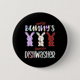 Every Bunny’s Favourite Dishwasher Easter Rabbit 2 Inch Round Button
