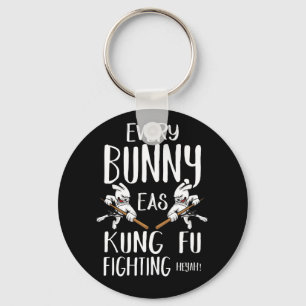 Every Bunny Was Kung Fu Fighting Bunny Rabbit Keychain