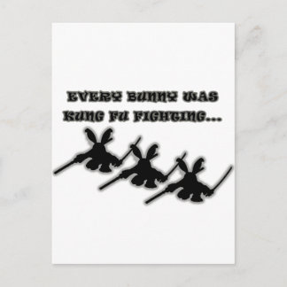 Every bunny was kung fu fighting... postcard