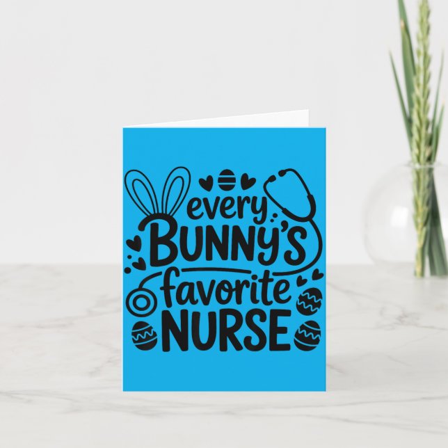Every Bunnys Favourite Nurse Easter Bunny RN Card (Front)