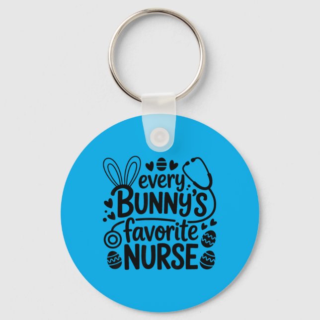 Every Bunnys Favourite Nurse Easter Bunny RN Keychain (Front)