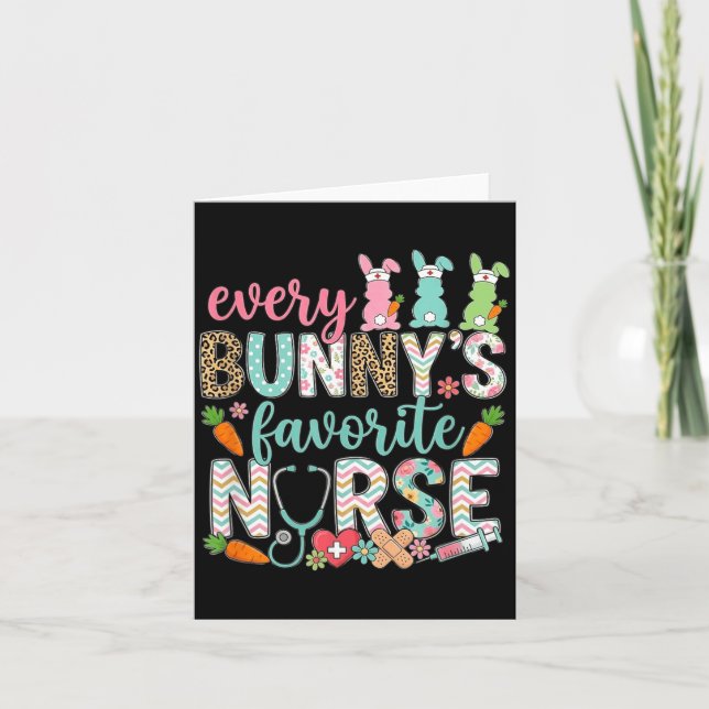 Every Bunnys Favourite Nurse Easter Funny Rabbit Card (Front)