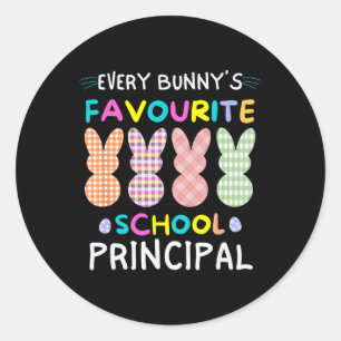 Every Bunnys Favourite School Principal Easter Shi Classic Round Sticker