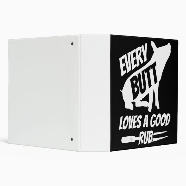 Every Butt Loves A Good Rub Funny Pig Pork BBQ Binder (Background)