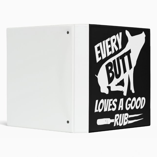 Every Butt Loves A Good Rub Funny Pig Pork BBQ Binder (Background)