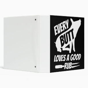 Every Butt Loves A Good Rub Funny Pig Pork BBQ Binder