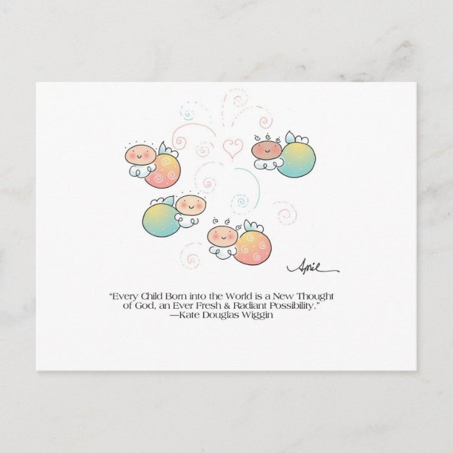 EVERY CHILD BORN Postcard by April McCallum (Front)